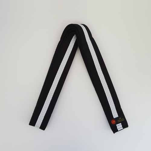 Black belt with white stripe store