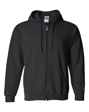 Sweatshirt Hooded Zip - BLACK
